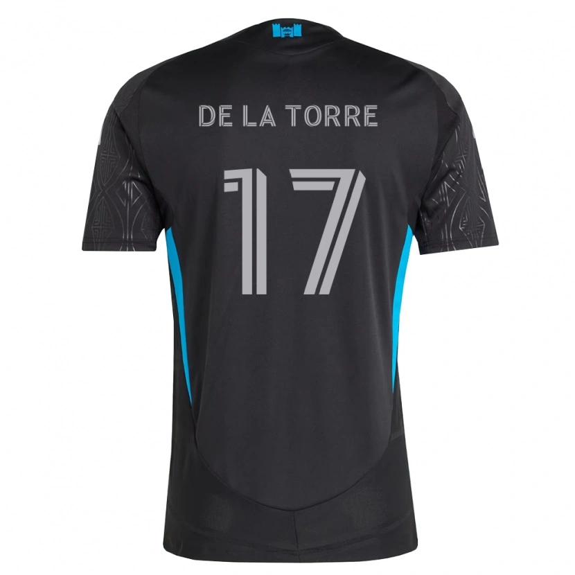 Danxen Herren Luca De La Torre #17 Schwarz Weiß Himmelblau Auswärtstrikot Trikot 2026/27 T-Shirt