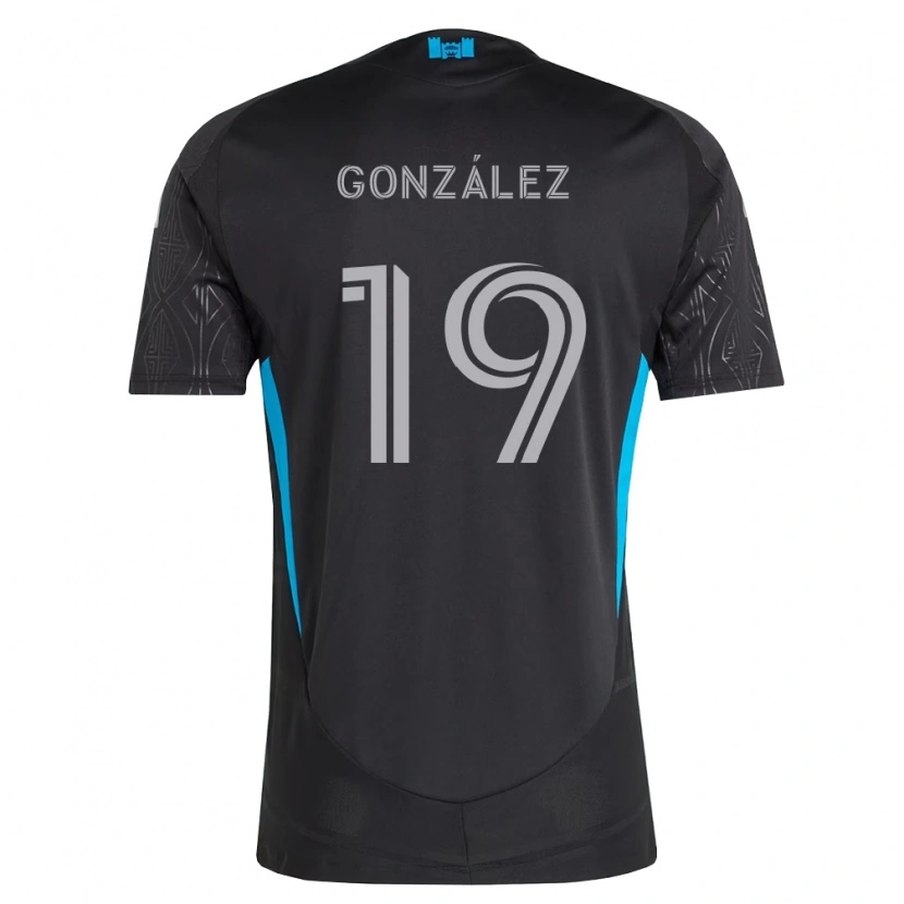 Danxen Herren Daniel González #19 Schwarz Weiß Himmelblau Auswärtstrikot Trikot 2026/27 T-Shirt