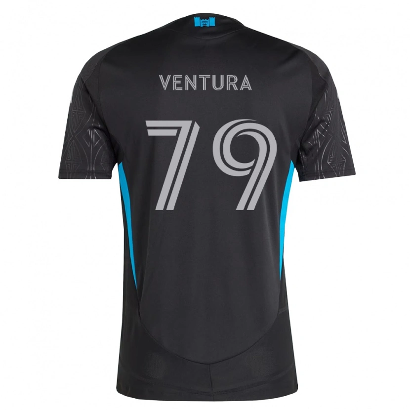 Danxen Herren Sebastian Ventura #79 Schwarz Weiß Himmelblau Auswärtstrikot Trikot 2026/27 T-Shirt