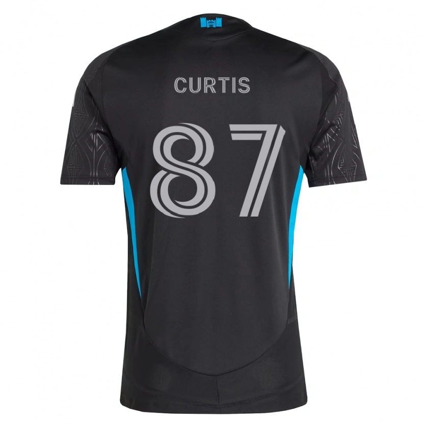 Danxen Herren Ethan Curtis #87 Schwarz Weiß Himmelblau Auswärtstrikot Trikot 2026/27 T-Shirt