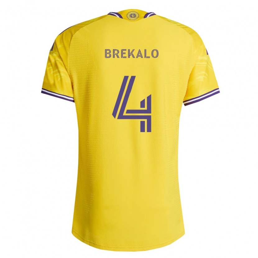 Danxen Herren David Brekalo #4 Gelb Violett Auswärtstrikot Trikot 2026/27 T-Shirt