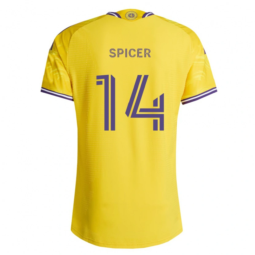 Danxen Herren Tyrese Spicer #14 Gelb Violett Auswärtstrikot Trikot 2026/27 T-Shirt