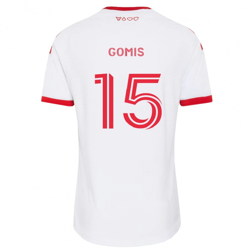 Danxen Herren Nicksoen Gomis #15 Weiß Rot Schwarz Auswärtstrikot Trikot 2026/27 T-Shirt