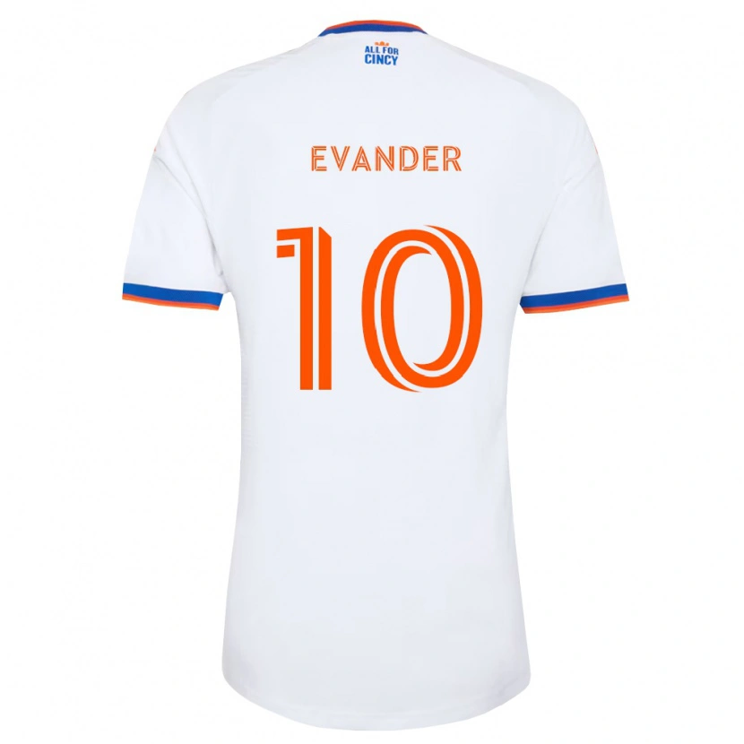 Danxen Herren Evander Da Silva Ferreira #10 Weiß Marineblau Orange Auswärtstrikot Trikot 2026/27 T-Shirt