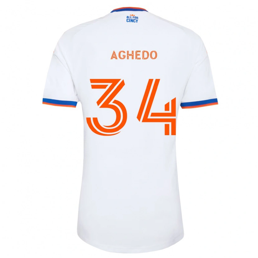 Danxen Herren London Aghedo #34 Weiß Marineblau Orange Auswärtstrikot Trikot 2026/27 T-Shirt