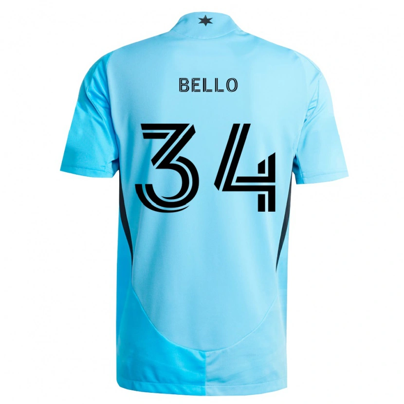 Danxen Herren Zaydan Bello #34 Hellblau Schwarz Auswärtstrikot Trikot 2026/27 T-Shirt