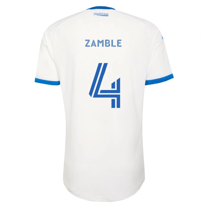 Danxen Herren Ulrich Zamble #4 Himmelblau Weiß Auswärtstrikot Trikot 2026/27 T-Shirt