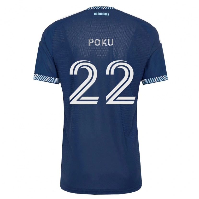 Danxen Herren Kwasi Poku #22 Tiefblau Weiß Auswärtstrikot Trikot 2026/27 T-Shirt