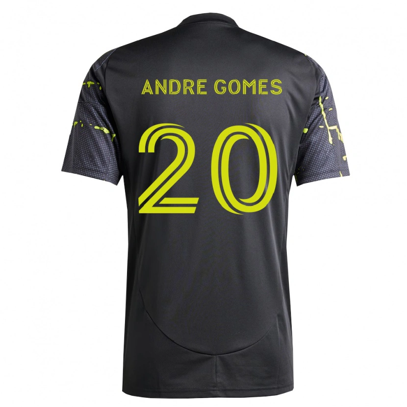 Danxen Herren André Gomes #20 Fluoreszierendes Gelb Schwarz Auswärtstrikot Trikot 2026/27 T-Shirt