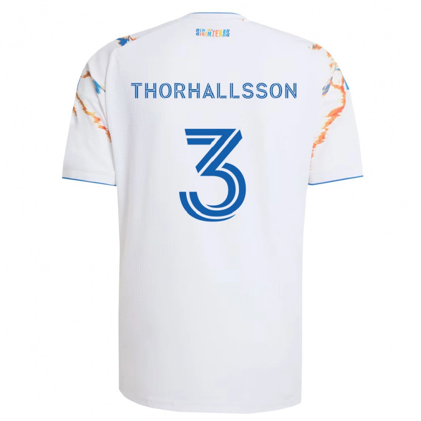 Danxen Herren Dagur Dan Thórhallsson #3 Weiß Orange Blau Auswärtstrikot Trikot 2026/27 T-Shirt