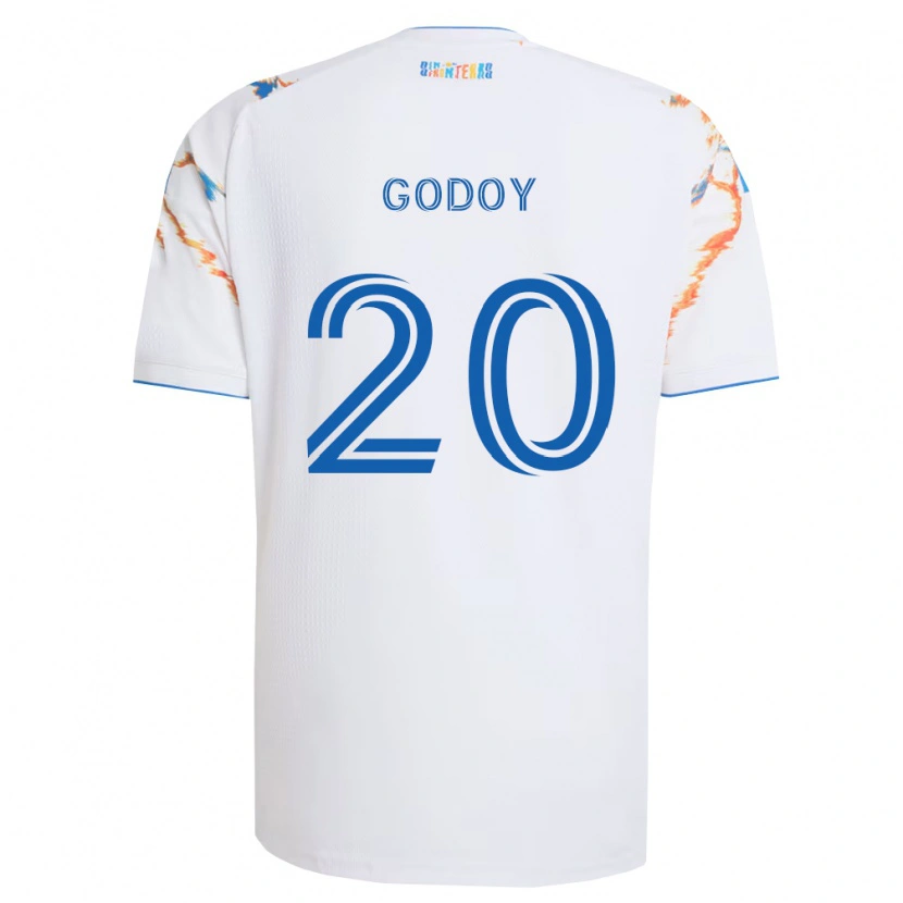 Danxen Herren Aníbal Godoy #20 Weiß Orange Blau Auswärtstrikot Trikot 2026/27 T-Shirt