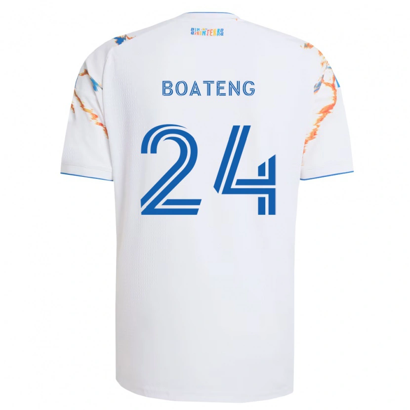 Danxen Herren Emmanuel Boateng #24 Weiß Orange Blau Auswärtstrikot Trikot 2026/27 T-Shirt