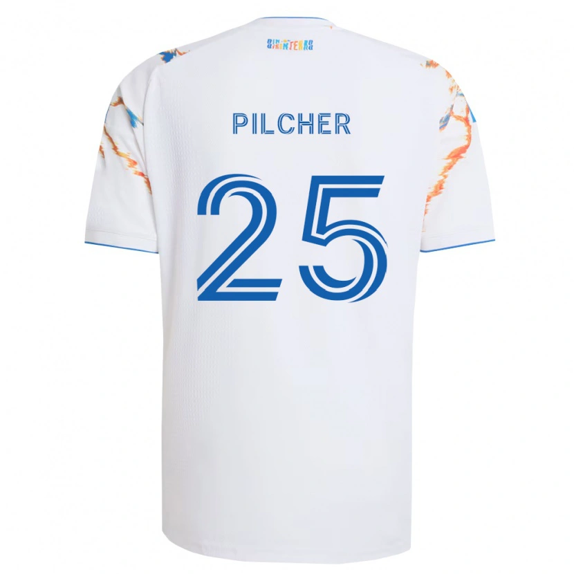 Danxen Herren Ian Pilcher #25 Weiß Orange Blau Auswärtstrikot Trikot 2026/27 T-Shirt