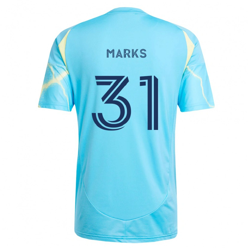 Danxen Herren George Marks #31 Hellblau Schwarz Hellgelb Auswärtstrikot Trikot 2026/27 T-Shirt