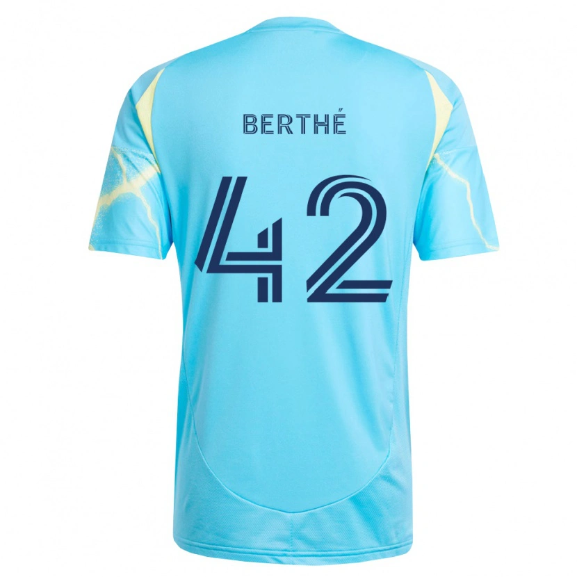 Danxen Herren Mamoutou Berthé #42 Hellblau Schwarz Hellgelb Auswärtstrikot Trikot 2026/27 T-Shirt