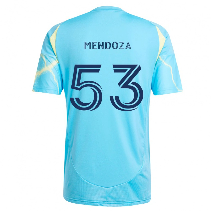 Danxen Herren Isaiah Mendoza #53 Hellblau Schwarz Hellgelb Auswärtstrikot Trikot 2026/27 T-Shirt