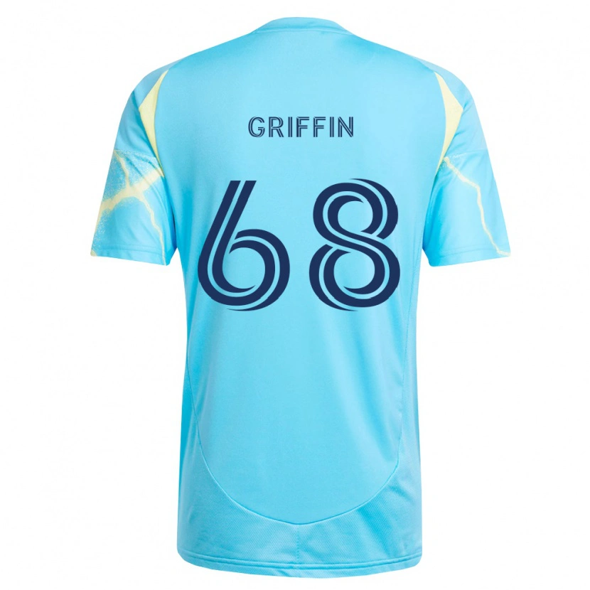 Danxen Herren Jordan Griffin #68 Hellblau Schwarz Hellgelb Auswärtstrikot Trikot 2026/27 T-Shirt
