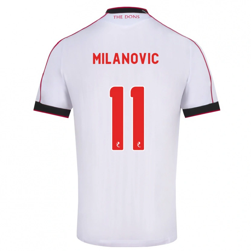 Danxen Herren Nicolas Milanovic #11 Schwarz Rot Weiß Auswärtstrikot Trikot 2026/27 T-Shirt