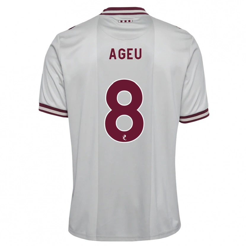 Danxen Herren Eduardo Ageu Almeida Santos #8 Weiß Burgunder Auswärtstrikot Trikot 2026/27 T-Shirt
