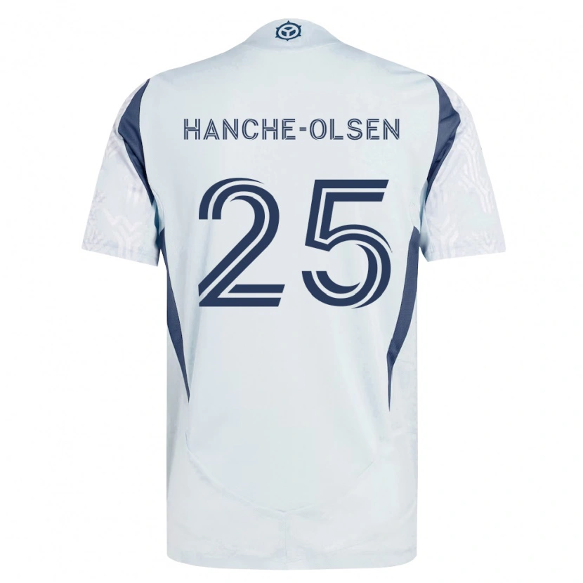 Danxen Herren Andreas Hanche-Olsen #25 Blau Grau Weiß Auswärtstrikot Trikot 2026/27 T-Shirt