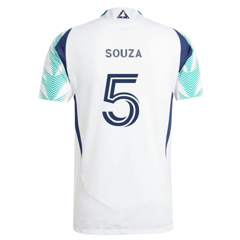 Danxen Damen Victor Souza #5 Weiß Marineblau Hellgrün Auswärtstrikot Trikot 2026/27 T-Shirt