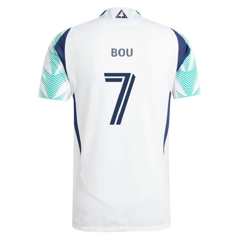 Danxen Damen Gustavo Bou #7 Weiß Marineblau Hellgrün Auswärtstrikot Trikot 2026/27 T-Shirt