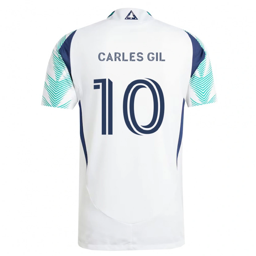 Danxen Damen Carles Gil #10 Weiß Marineblau Hellgrün Auswärtstrikot Trikot 2026/27 T-Shirt
