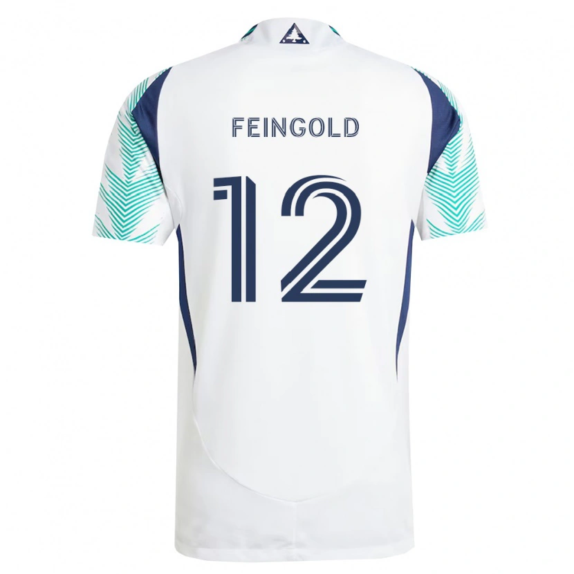 Danxen Damen Ilay Feingold #12 Weiß Marineblau Hellgrün Auswärtstrikot Trikot 2026/27 T-Shirt