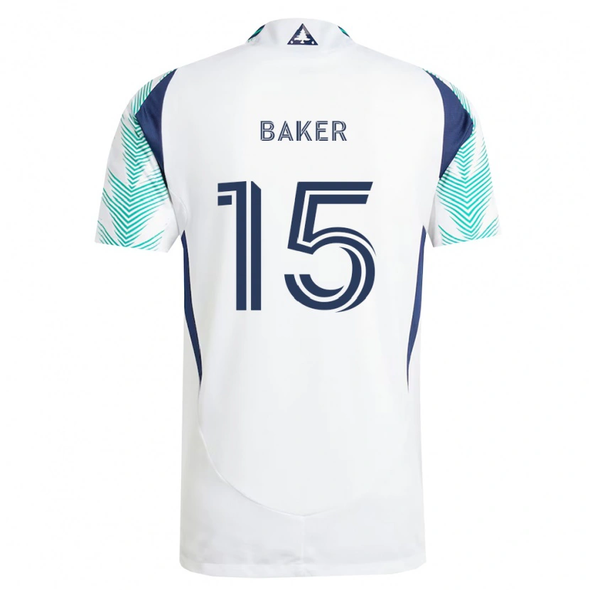 Danxen Damen Cody Baker #15 Weiß Marineblau Hellgrün Auswärtstrikot Trikot 2026/27 T-Shirt