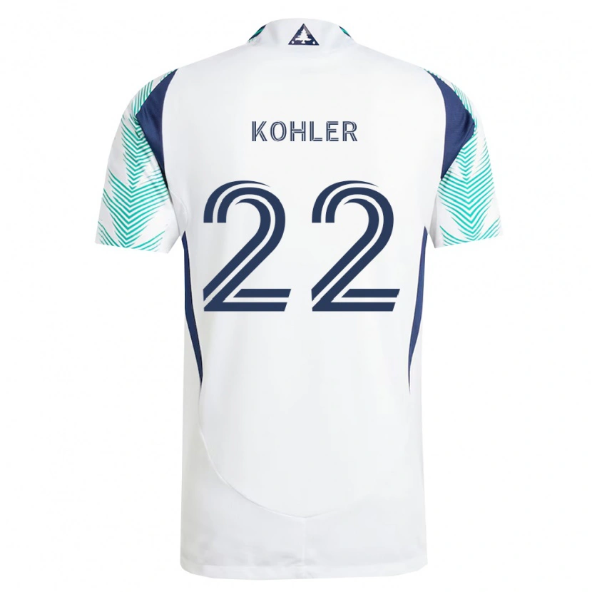 Danxen Damen Ethan Kohler #22 Weiß Marineblau Hellgrün Auswärtstrikot Trikot 2026/27 T-Shirt