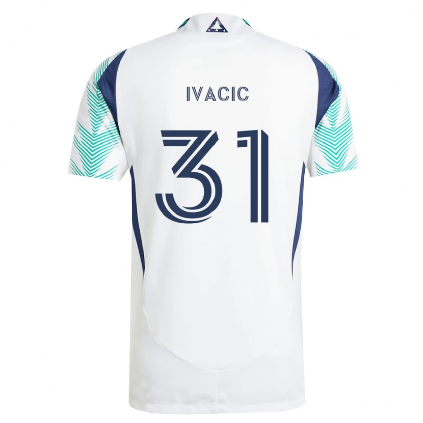 Danxen Damen Aljaz Ivacic #31 Weiß Marineblau Hellgrün Auswärtstrikot Trikot 2026/27 T-Shirt