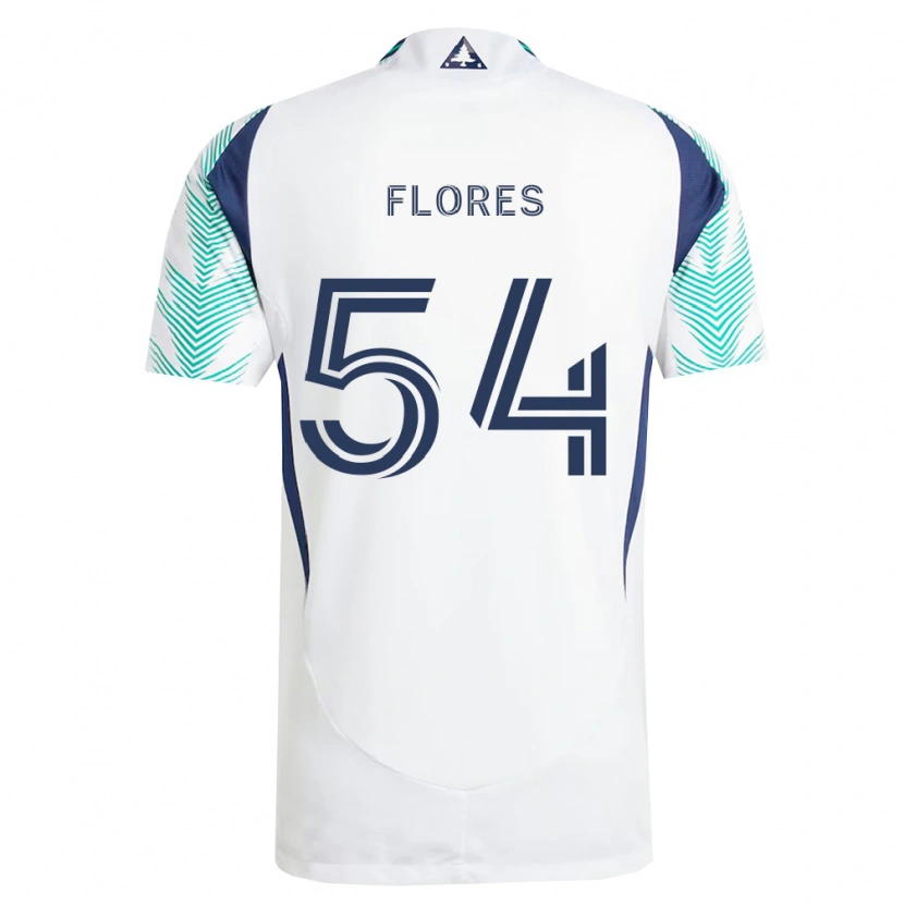 Danxen Damen Edwin Flores #54 Weiß Marineblau Hellgrün Auswärtstrikot Trikot 2026/27 T-Shirt
