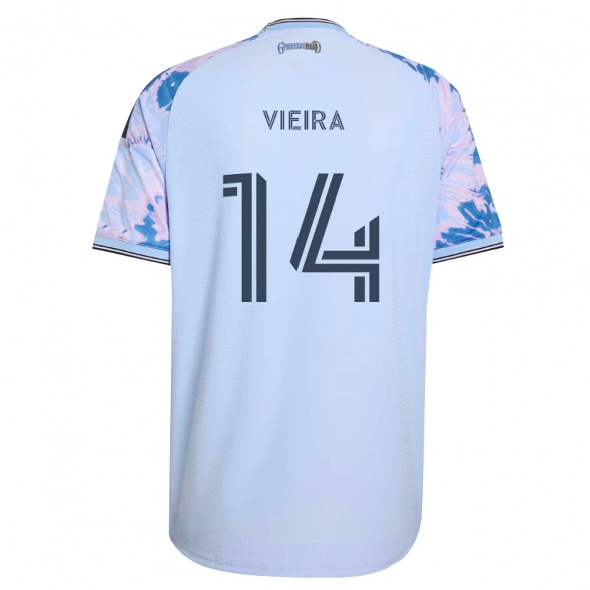 Danxen Damen Ronaldo Vieira #14 Königsblau Weiß Schwarz Auswärtstrikot Trikot 2026/27 T-Shirt