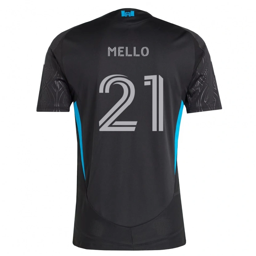 Danxen Damen Vinicius Mello #21 Schwarz Weiß Himmelblau Auswärtstrikot Trikot 2026/27 T-Shirt