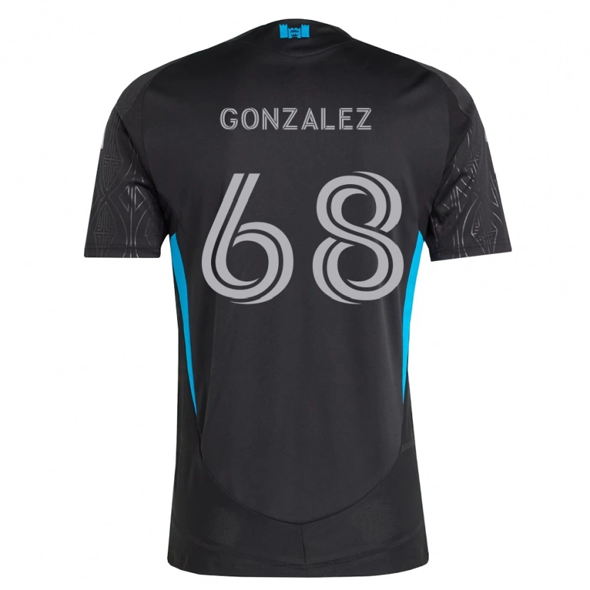 Danxen Damen Carlos Gonzalez #68 Schwarz Weiß Himmelblau Auswärtstrikot Trikot 2026/27 T-Shirt