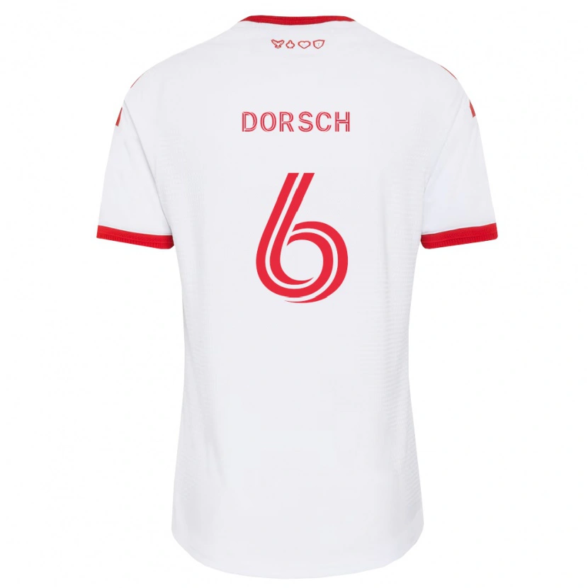 Danxen Damen Niklas Dorsch #6 Weiß Rot Schwarz Auswärtstrikot Trikot 2026/27 T-Shirt