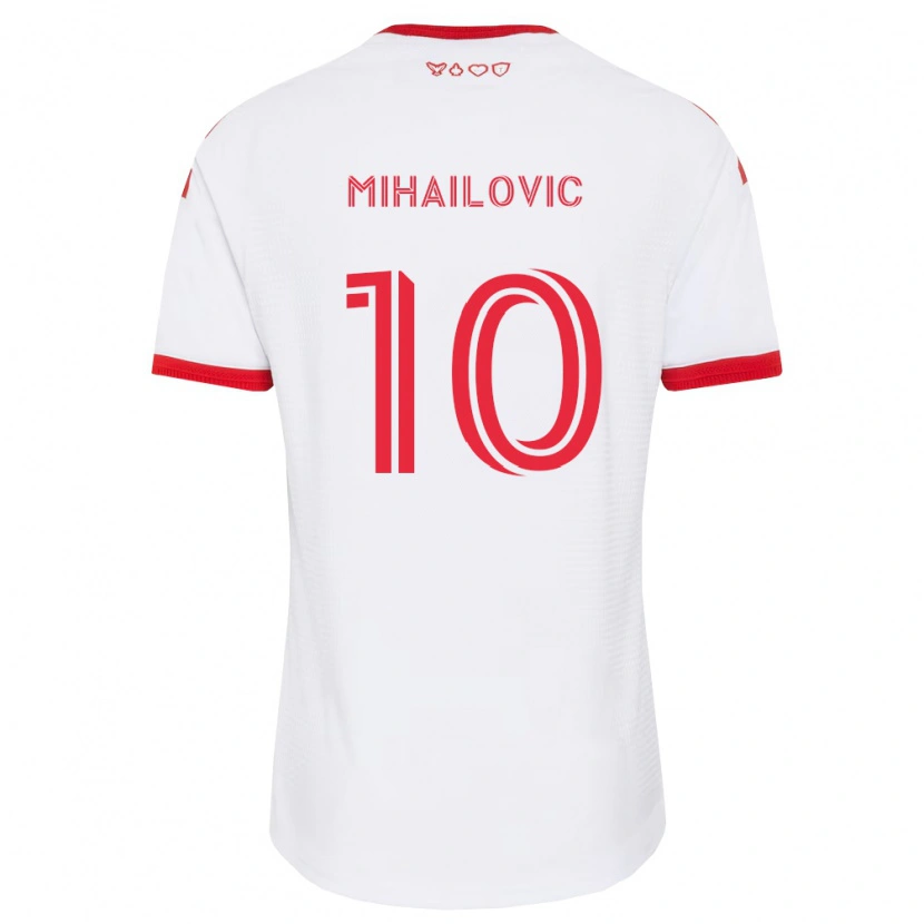 Danxen Damen Djordje Mihailovic #10 Weiß Rot Schwarz Auswärtstrikot Trikot 2026/27 T-Shirt