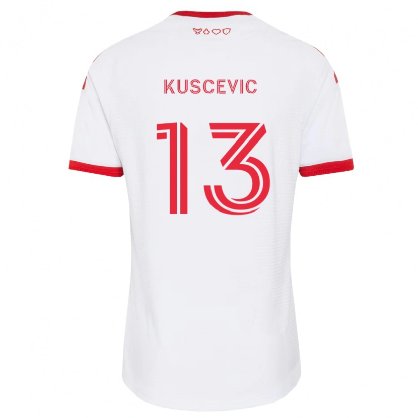 Danxen Damen Benjamín Kuscevic #13 Weiß Rot Schwarz Auswärtstrikot Trikot 2026/27 T-Shirt