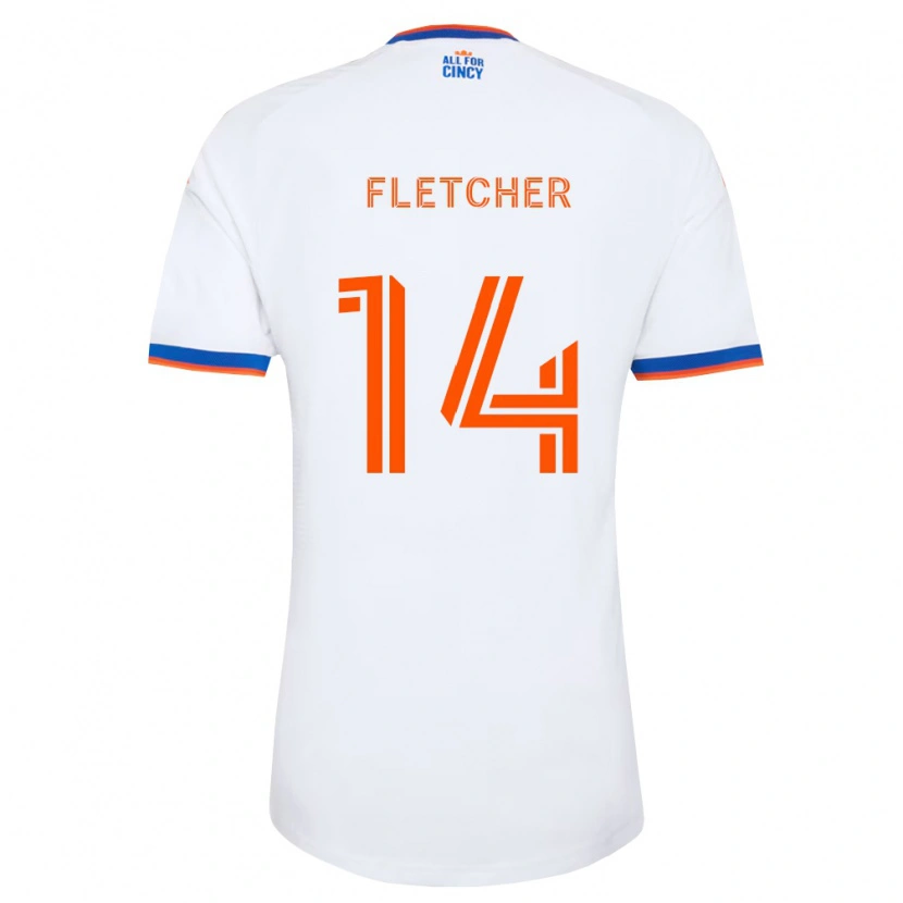 Danxen Damen Kristian Fletcher #14 Weiß Marineblau Orange Auswärtstrikot Trikot 2026/27 T-Shirt