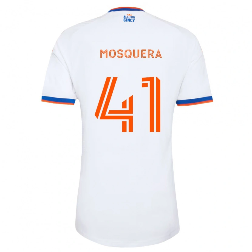 Danxen Damen Deiver Mosquera #41 Weiß Marineblau Orange Auswärtstrikot Trikot 2026/27 T-Shirt