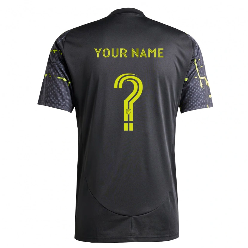 Danxen Damen Ihren Namen #0 Fluoreszierendes Gelb Schwarz Auswärtstrikot Trikot 2026/27 T-Shirt
