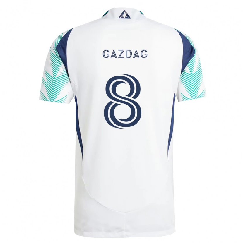Danxen Damen Dániel Gazdag #8 Weiß Marineblau Hellgrün Auswärtstrikot Trikot 2026/27 T-Shirt