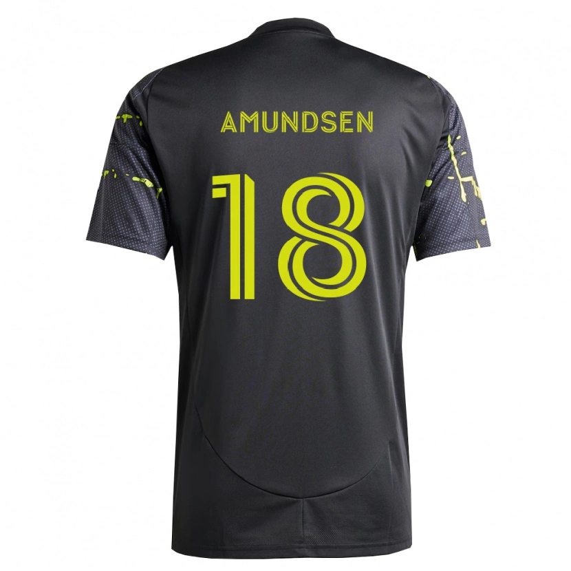 Danxen Damen Malte Amundsen #18 Fluoreszierendes Gelb Schwarz Auswärtstrikot Trikot 2026/27 T-Shirt