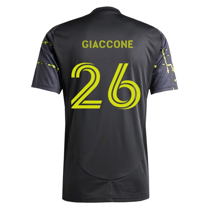 Danxen Damen Lautaro Giaccone #26 Fluoreszierendes Gelb Schwarz Auswärtstrikot Trikot 2026/27 T-Shirt