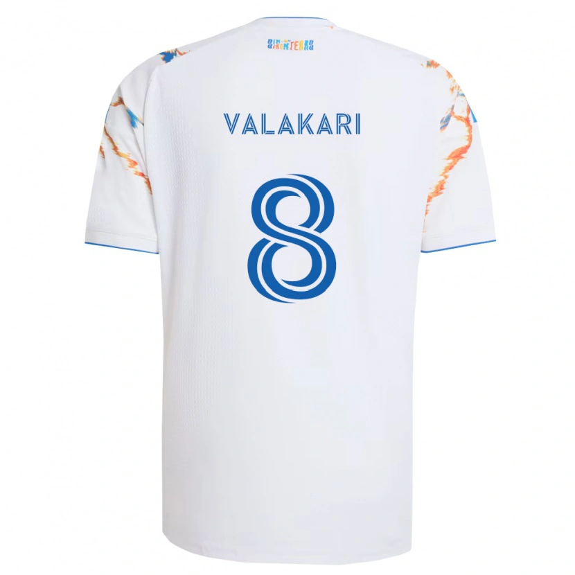 Danxen Damen Onni Valakari #8 Weiß Orange Blau Auswärtstrikot Trikot 2026/27 T-Shirt