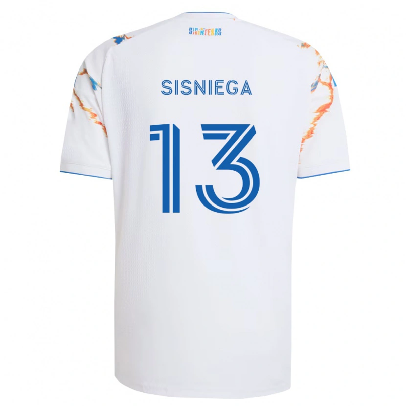 Danxen Damen Pablo Sisniega #13 Weiß Orange Blau Auswärtstrikot Trikot 2026/27 T-Shirt