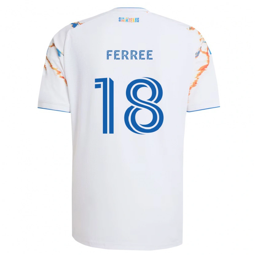 Danxen Damen Duran Ferree #18 Weiß Orange Blau Auswärtstrikot Trikot 2026/27 T-Shirt