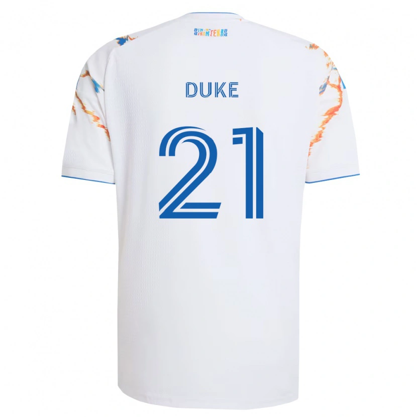 Danxen Damen Bryce Duke #21 Weiß Orange Blau Auswärtstrikot Trikot 2026/27 T-Shirt