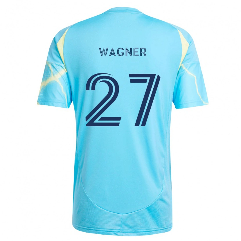 Danxen Damen Kai Wagner #27 Hellblau Schwarz Hellgelb Auswärtstrikot Trikot 2026/27 T-Shirt