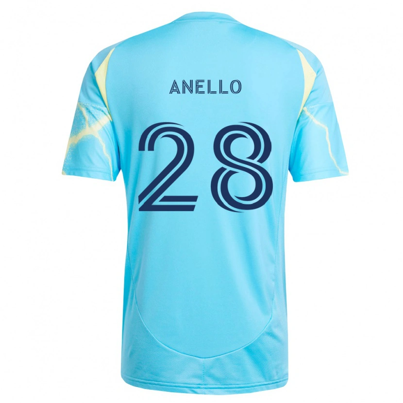 Danxen Damen Agustín Anello #28 Hellblau Schwarz Hellgelb Auswärtstrikot Trikot 2026/27 T-Shirt